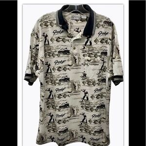 Michael Austin Men’s Polo Golfing Print T-Shirt XL